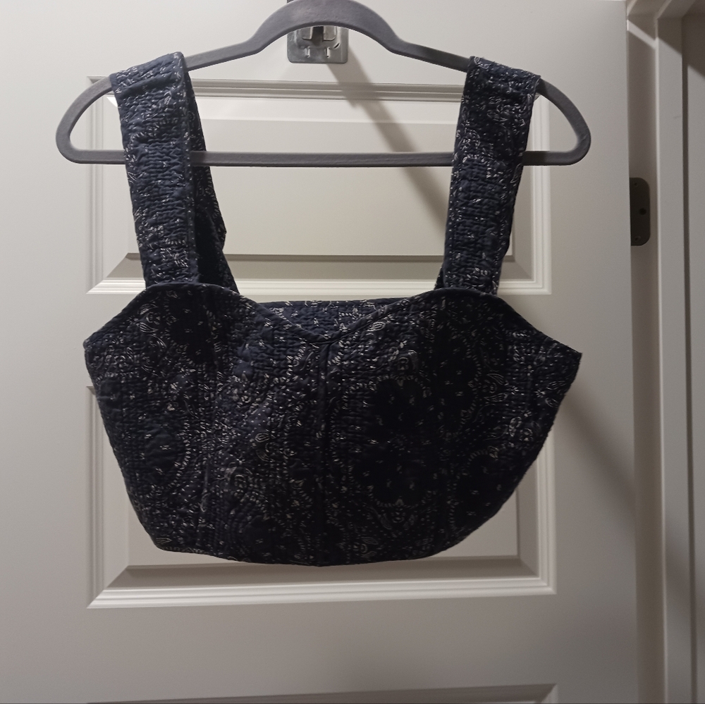 Madewell Navy 100% Cotton Women's Crop Top